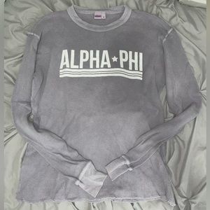 Super comfy gray waffle alpha phi long sleeve